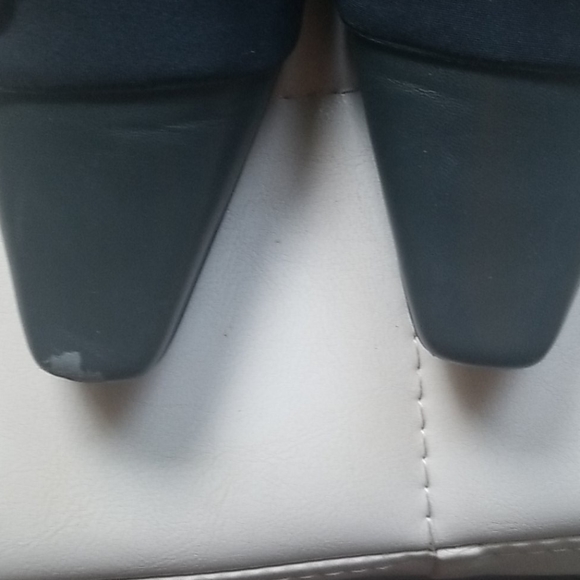 Navy blue chic leather heels - Picture 4 of 4